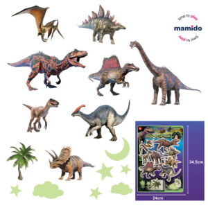 Mamido Svítící samolepky na zeď Dinosauři