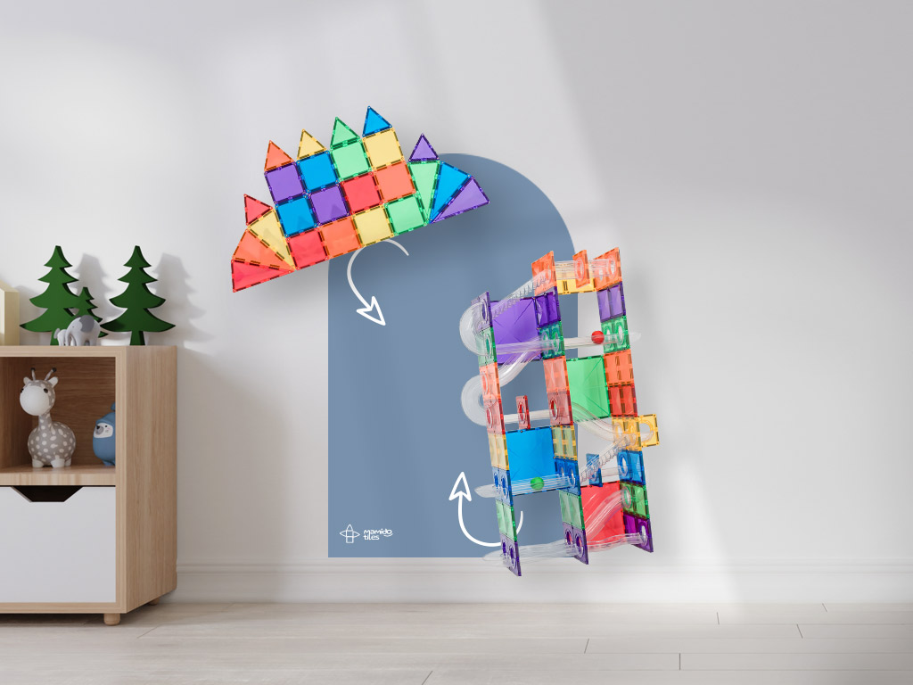 Mamido Tiles Magnetická tapeta na zeď Premium Bubble Blue MT109