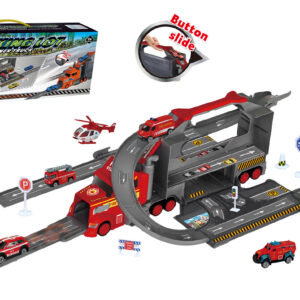 Mamido Velký hasičský kamion s parkovištěm a dráhou 1:64