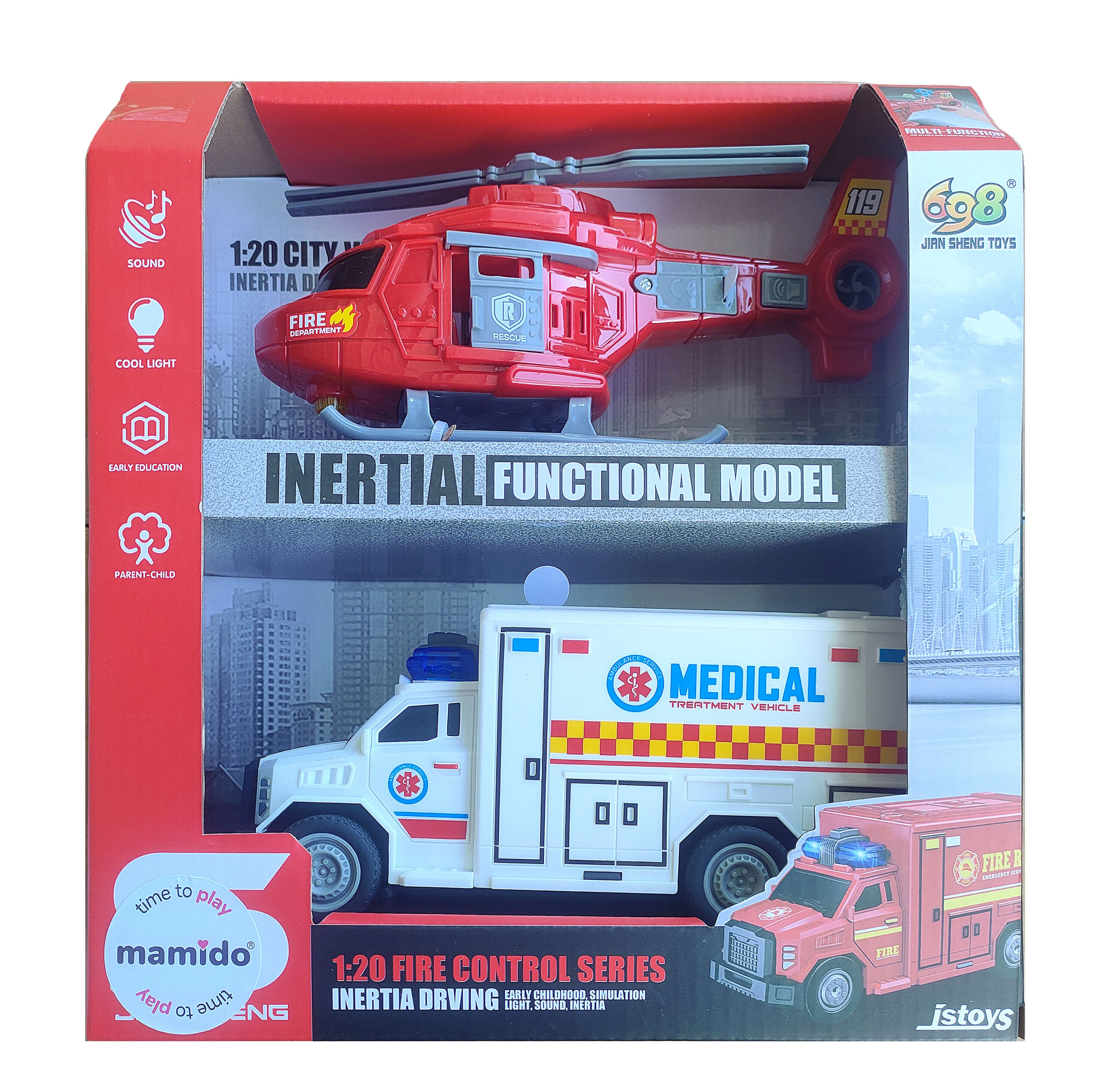 Mamido Záchranářský set 1:20 sanitka a vrtulník Medical MT1289 - Obrázek 2