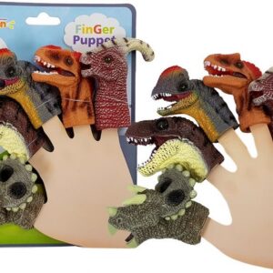 Maňásci na prsty dinosauři 5 kusů