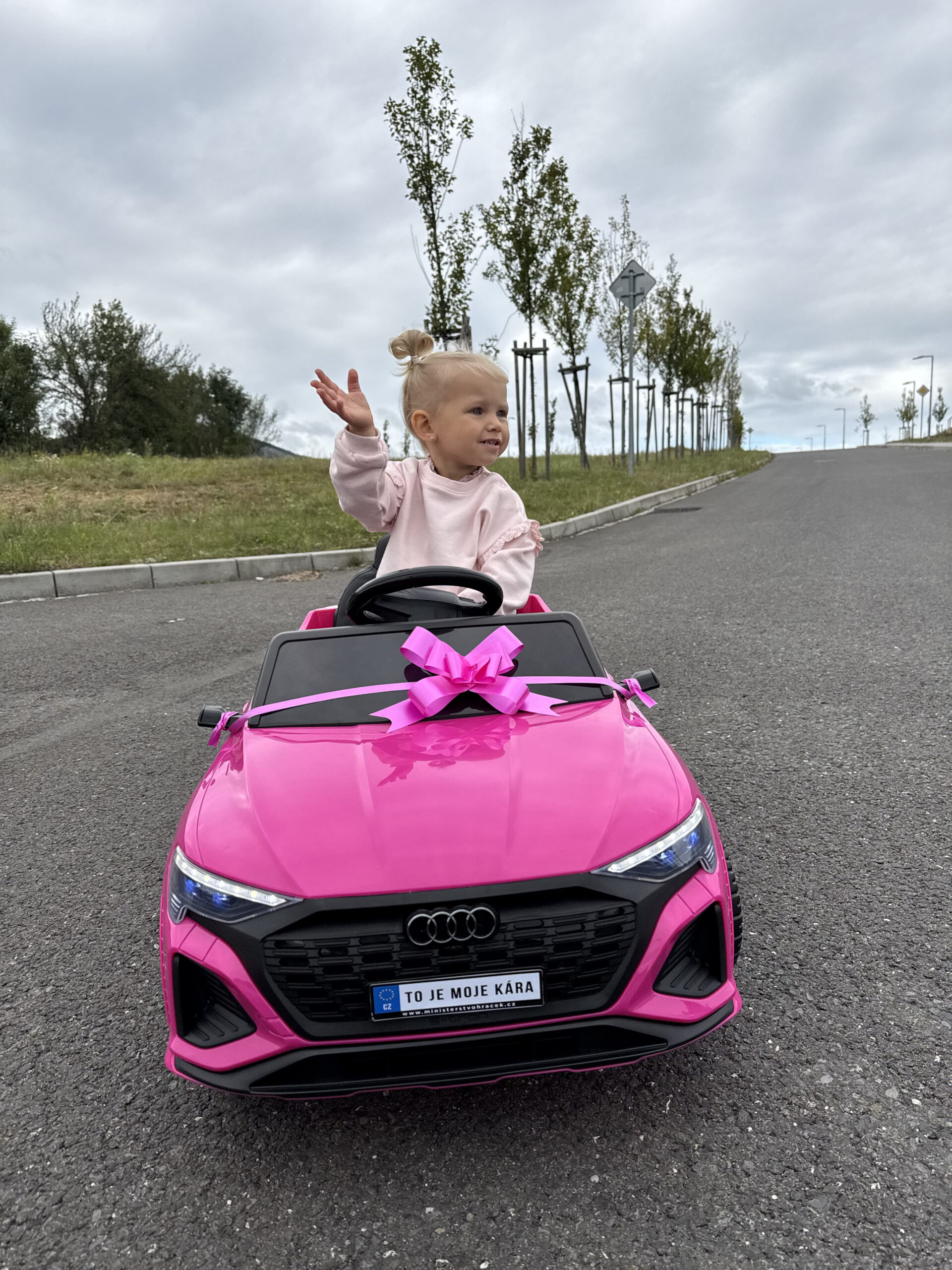Mašle na elektrické autíčko pro děti růžová šířka 3 cm - Obrázek 2