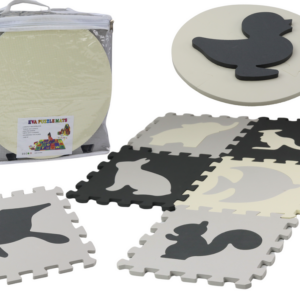 Měkké pěnové puzzle kontrastní vzdělávací podložka EVA šedá 28 dílků