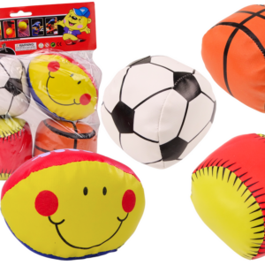 Měkké sportovní míče basketbal rugby fotbal baseball sada 4 ks
