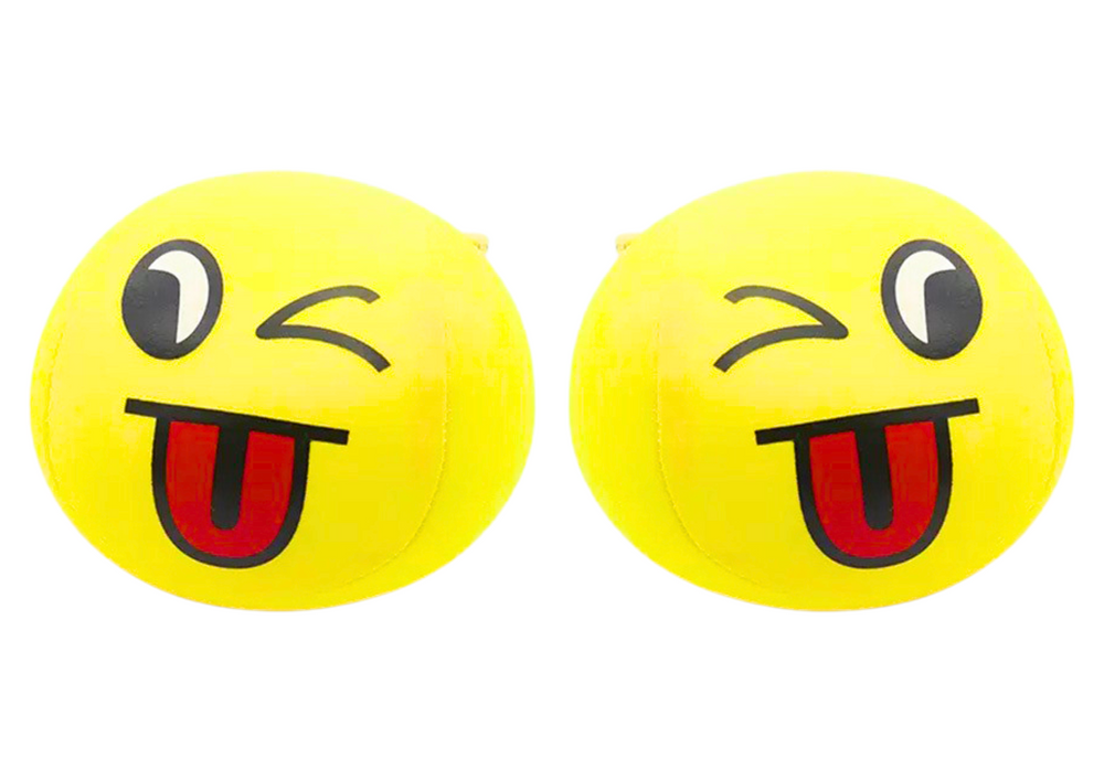 Měkký míček smajlík emotikon 9 cm žlutý