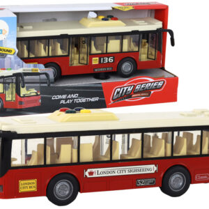 Městský autobus 1:16 s efekty červený