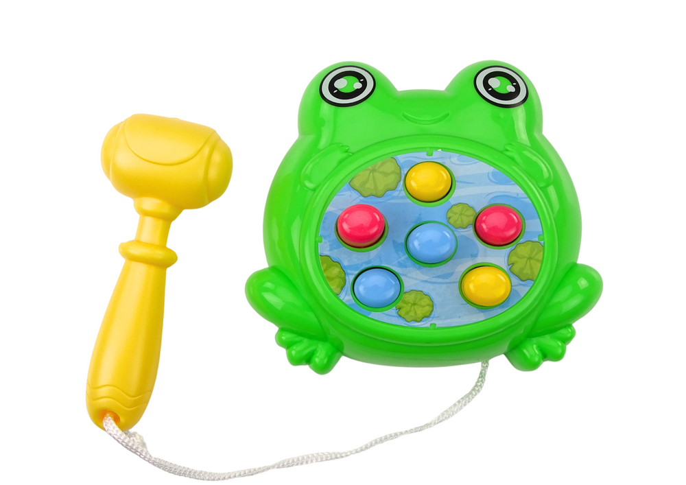 Mini hra Whack-A-Mole žabka s kladívkem na provázku zelená - Obrázek 2
