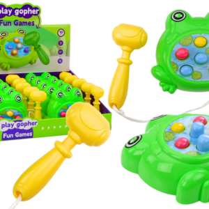 Mini hra Whack-A-Mole žabka s kladívkem na provázku zelená