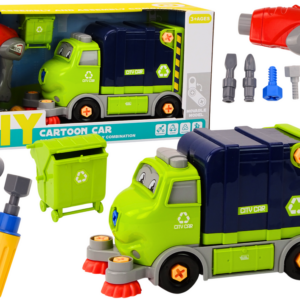 Montážní popelářský vůz DIY pro nejmenší zelený