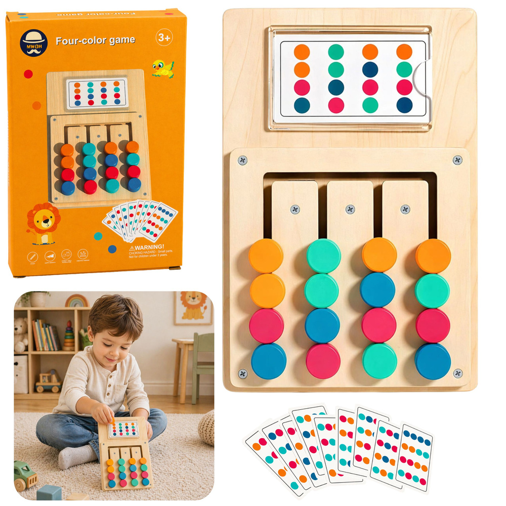 Montessori logická hra s barevnými dílky