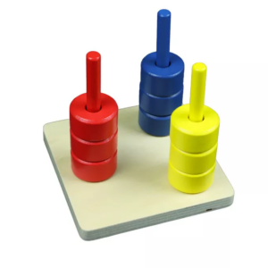 Moyo Montessori Moyo Montessori Barevné kroužky na 3 kolících