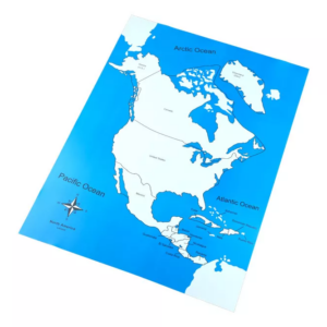 Moyo Montessori Moyo Montessori Kontrolní mapa - Severní Amerika Nová - s popisky