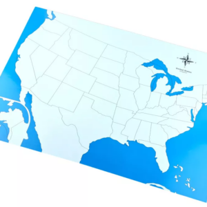 Moyo Montessori Moyo Montessori Kontrolní mapa - USA Nová - bez popisků