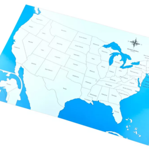Moyo Montessori Moyo Montessori Kontrolní mapa - USA Nová - s popisky