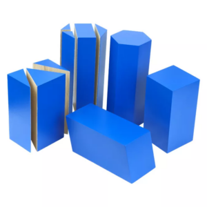 Moyo Montessori Moyo Montessori Modré geometrické hranoly