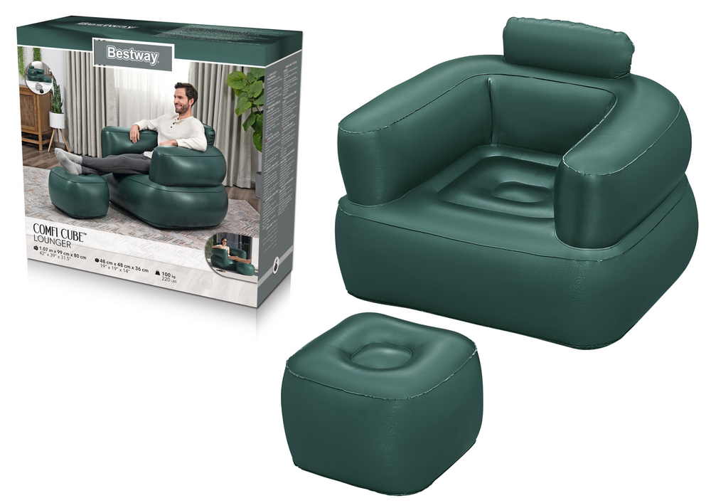 Nafukovací křeslo Bestway 75137 tmavě zelené