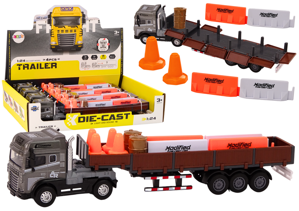 Nákladní auto s přívěsem 1:24 TIR s doplňky