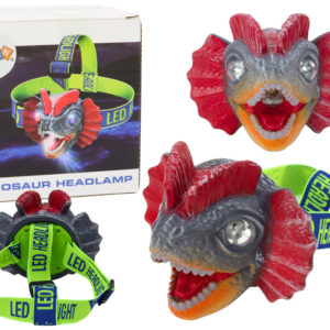 Nastavitelná čelovka dinosaurus se 3 LED diodami