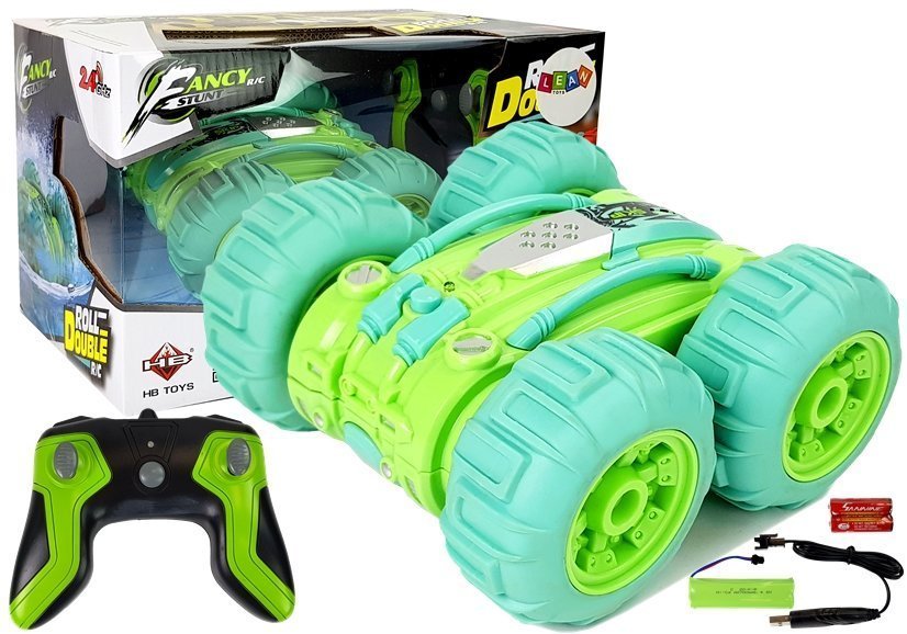 Oboustranné auto na dálkové ovládání R/C 1:24 zelené
