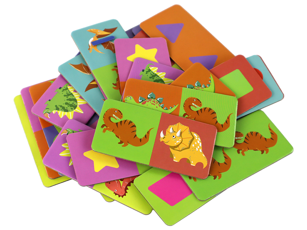 Oboustranné puzzle DOMINO Dinosauři 28 dílků - Obrázek 2