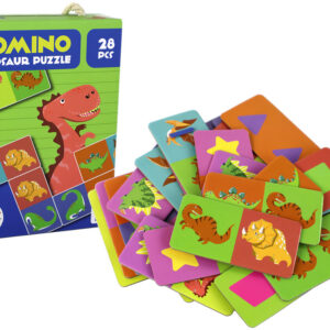 Oboustranné puzzle DOMINO Dinosauři 28 dílků
