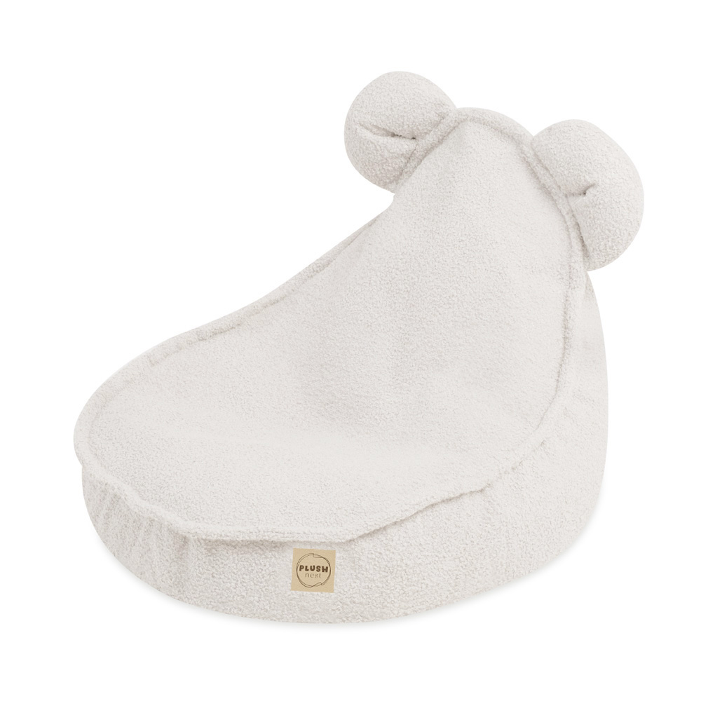 PLUSH NEST PLUSH NEST Dětské křesílko Huggy Bear Beránek 68 × 45 cm krémové