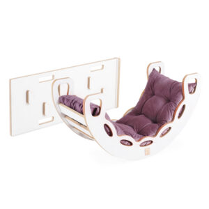 PLUSH NEST PLUSH NEST Dřevěné houpátko Mini 4v1 s lezeckou stěnou