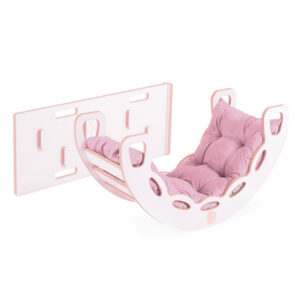 PLUSH NEST PLUSH NEST Dřevěné houpátko Mini 4v1 se skluzavkou