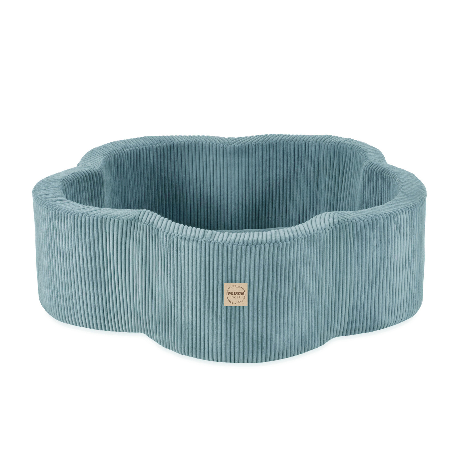 PLUSH NEST PLUSH NEST Suchý bazén Květinová zóna Prémiový manšestr 95 × 30 cm modrý