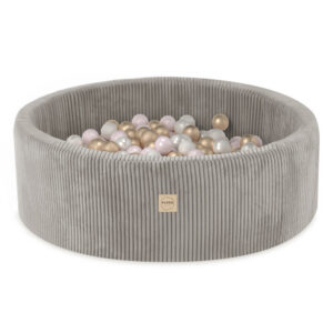 PLUSH NEST PLUSH NEST Suchý bazén kulatý Manšestr béžový Ø 90 × 30 cm s 200 míčky