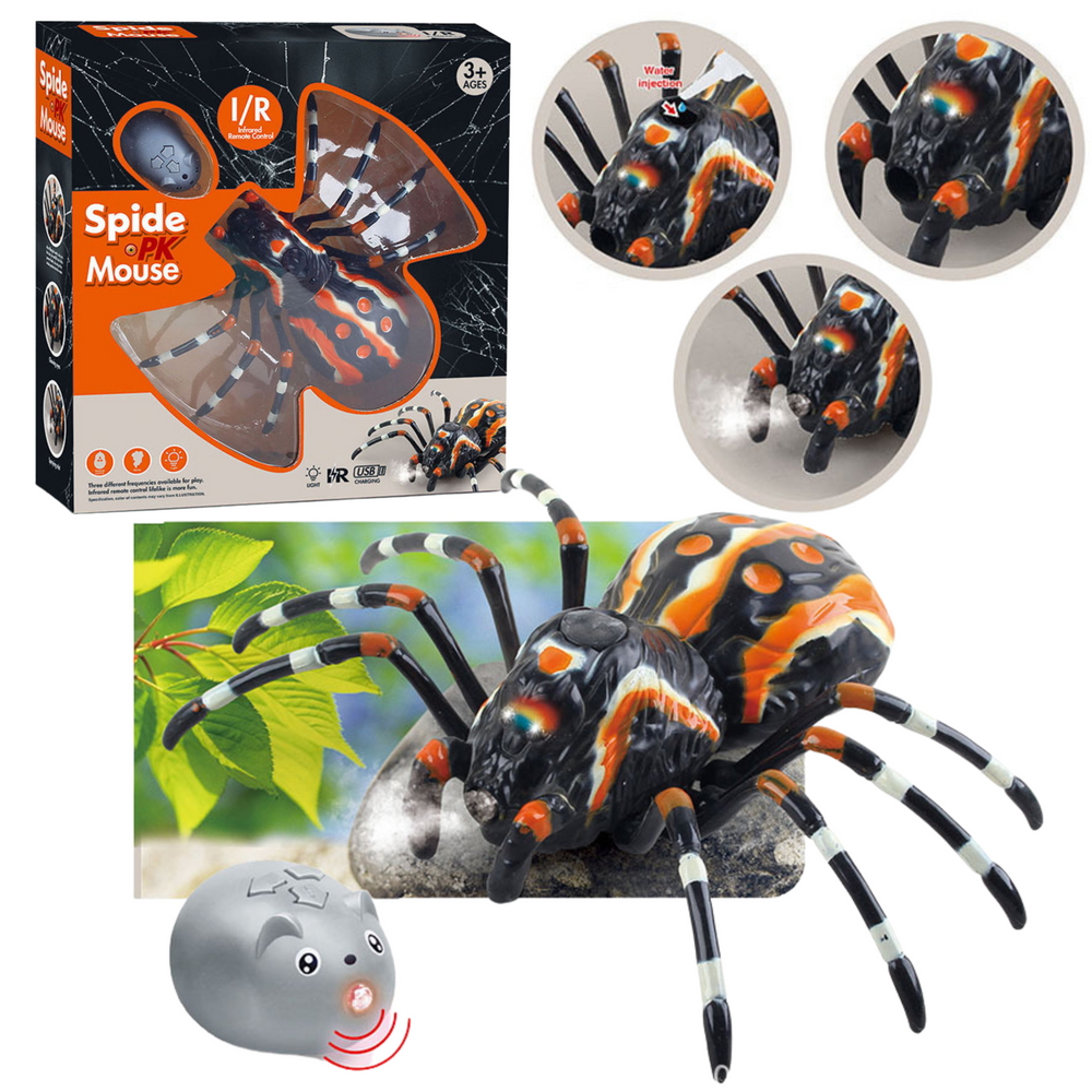 Pavouk tarantule na dálkové ovládání infračervené I/R černý