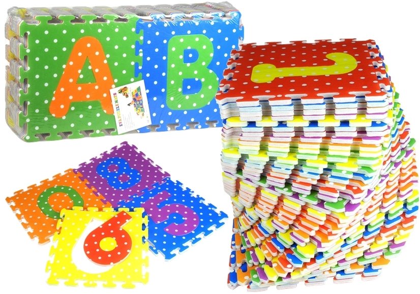 Pěnové puzzle abeceda a čísla 36 prvků