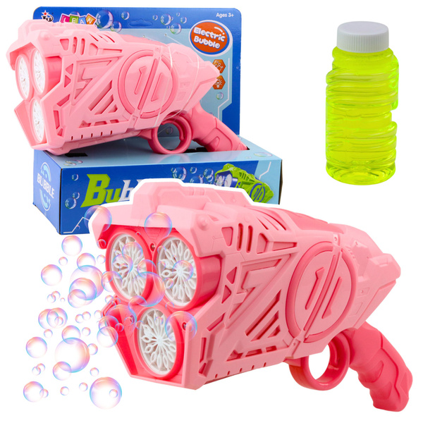 Pistole na mýdlové bubliny LED růžová