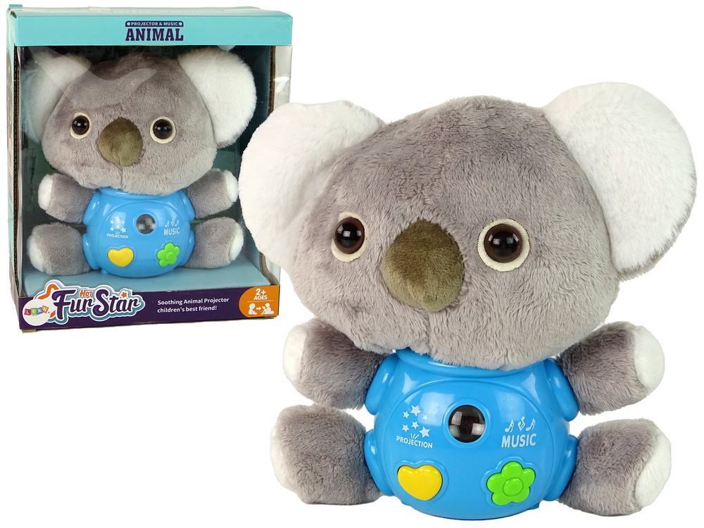 Plyšová koala s projektorem šedá