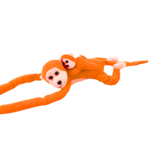 Plyšová opička s mláďátkem 90 cm oranžová