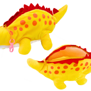 Plyšový dinosaurus penál úložný prostor přívěsek žlutý