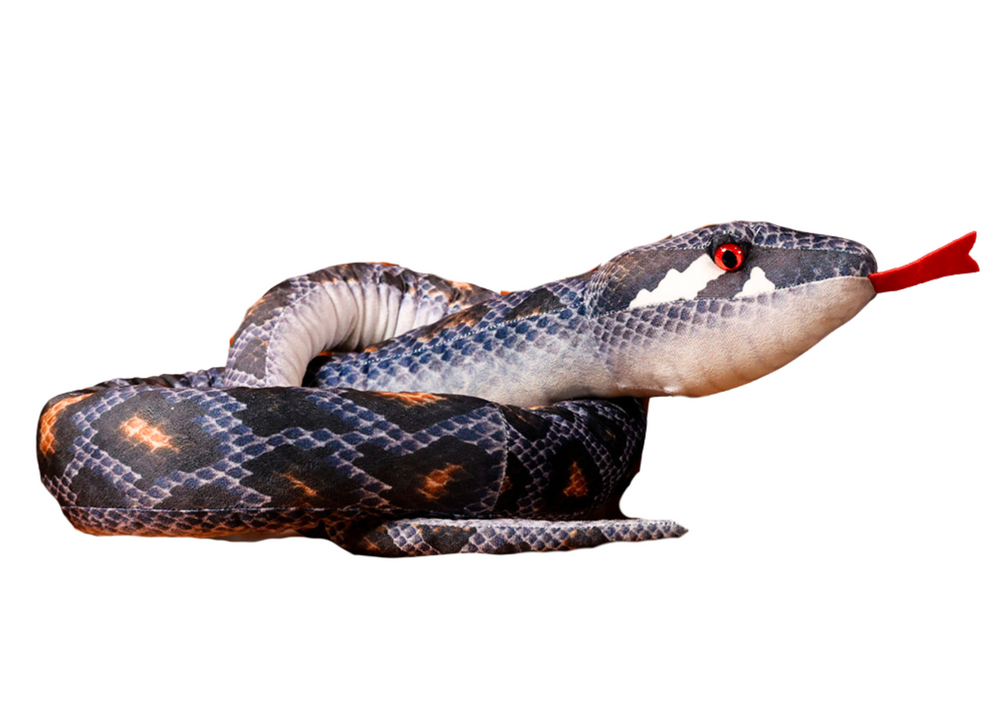 Plyšový had 210 cm šedý