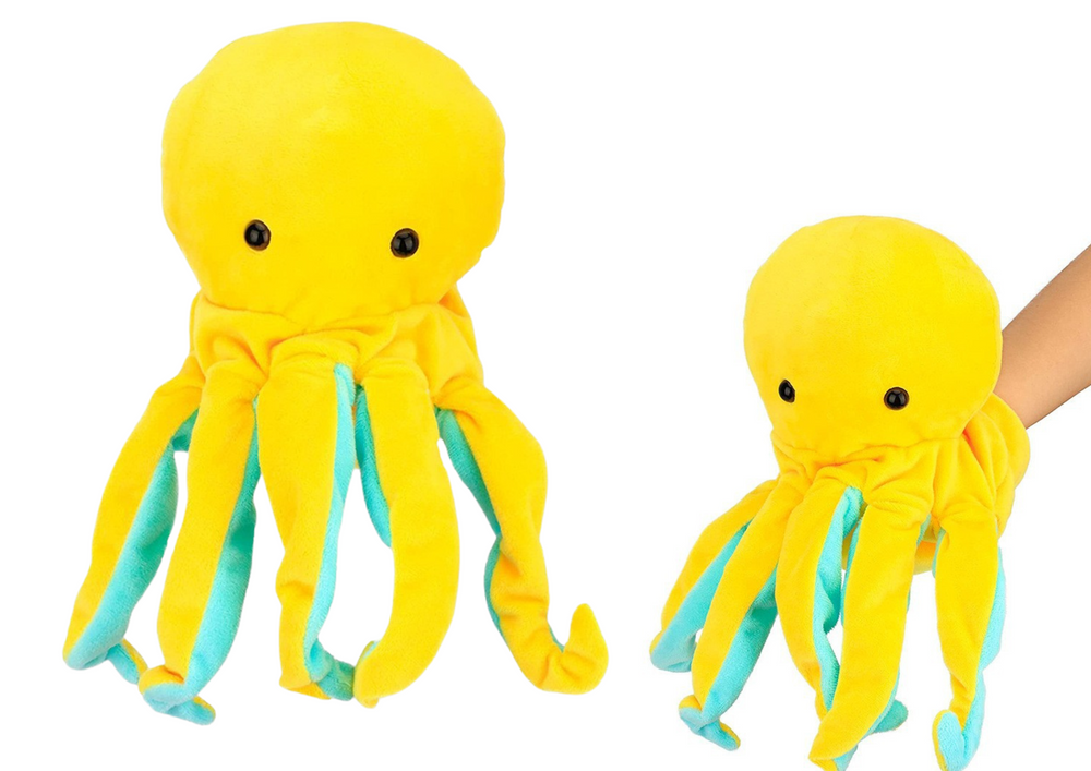 Plyšový maňásek chobotnice 25 cm žlutá