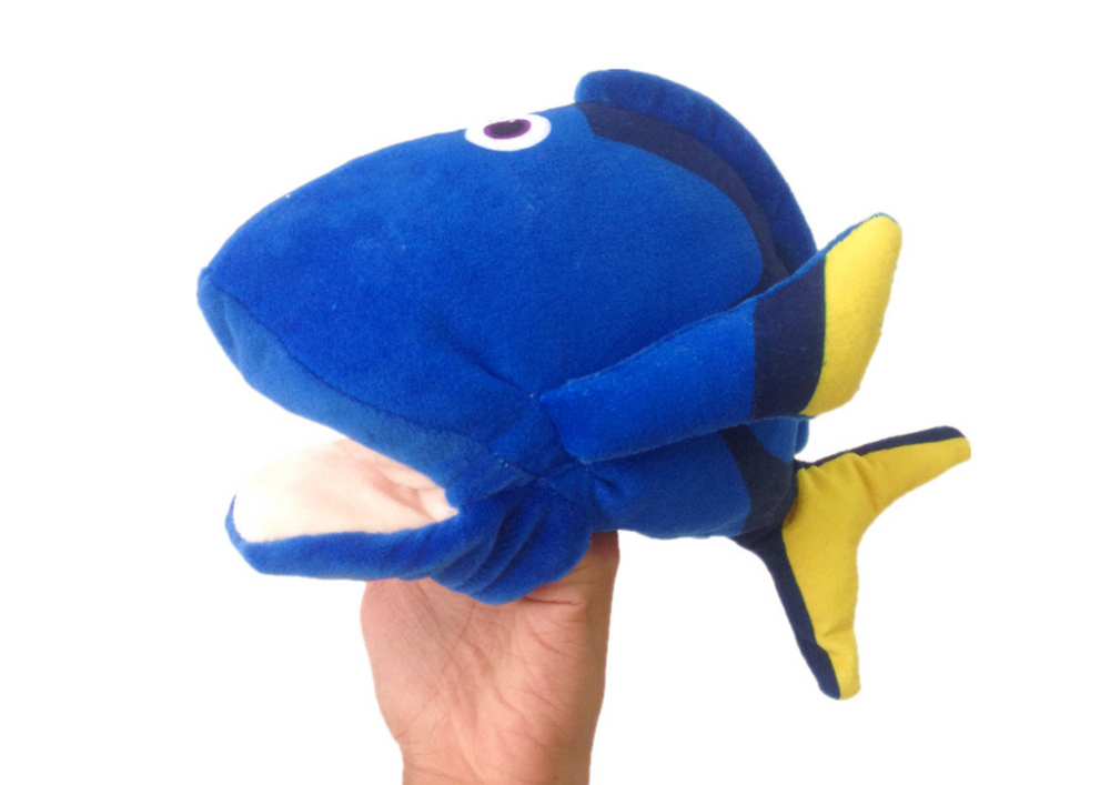 Plyšový maňásek ryba 25 cm modrá