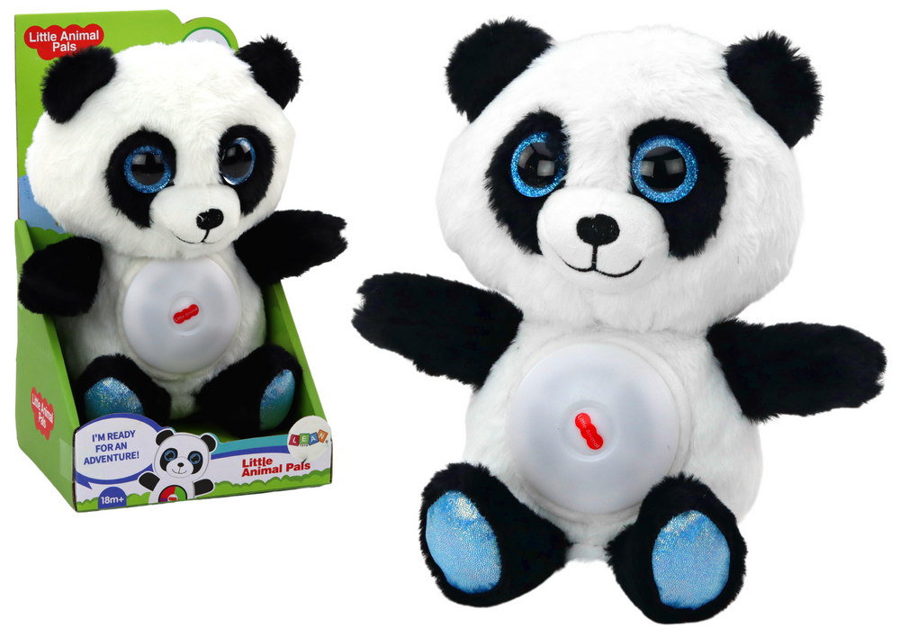 Plyšový medvídek panda s lampičkou a ukolébavkami 30 cm