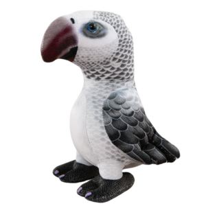 Plyšový papoušek 20 cm šedý