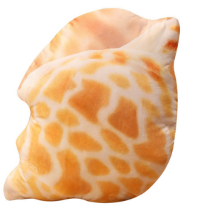 Plyšový polštář mušle oranžová