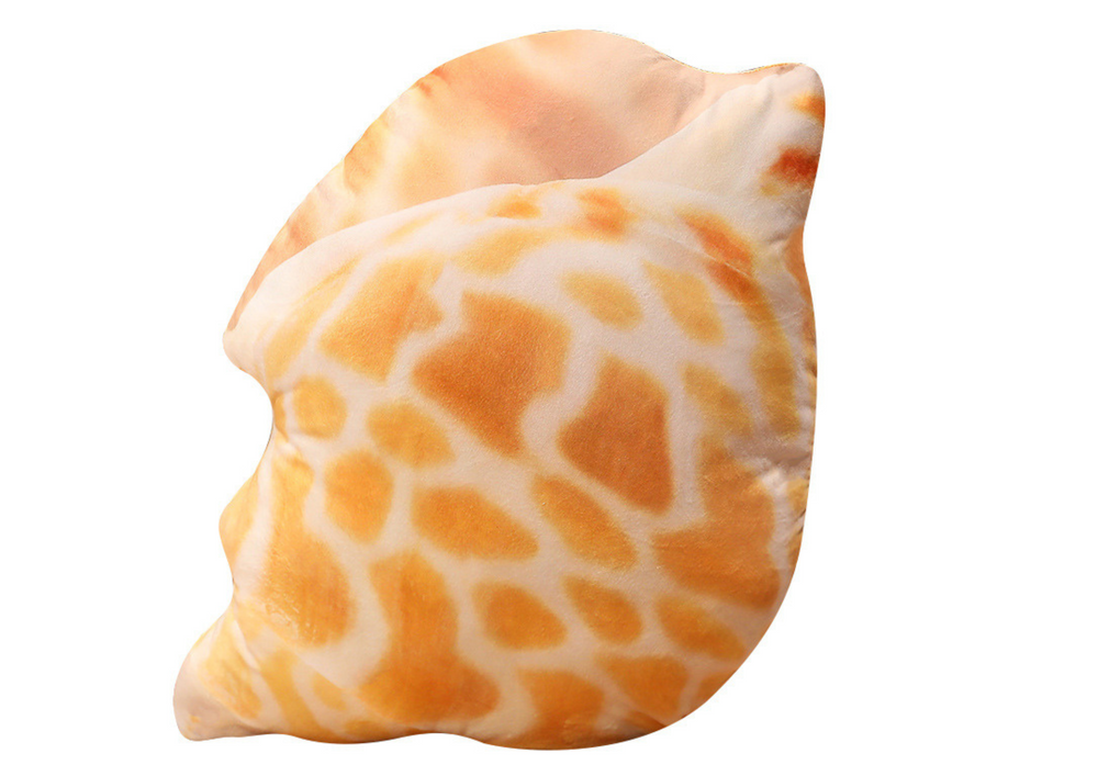 Plyšový polštář mušle oranžová