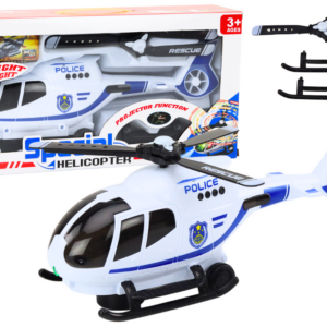Policejní helikoptéra jezdící se světly a zvuky