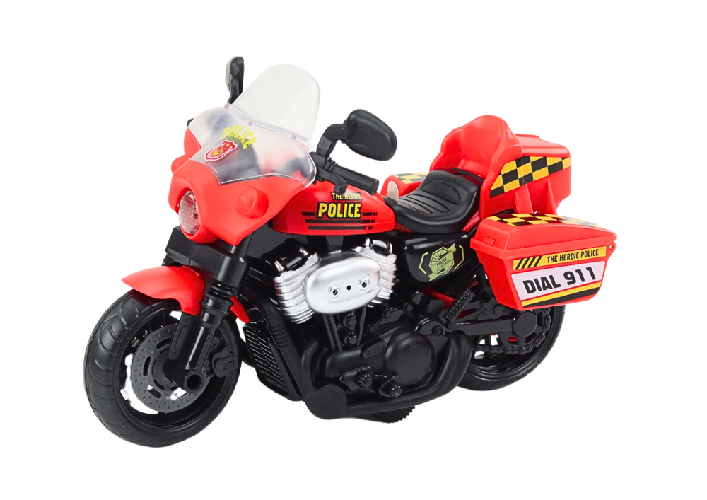 Policejní motocykl 1:10 světla a zvuky bílý červený - Obrázek 2