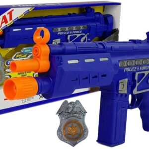 Policejní souprava pistole odznak námořnická modř zvukové světelné efekty 37cm