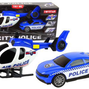 Policejní vozidla auto a vrtulník