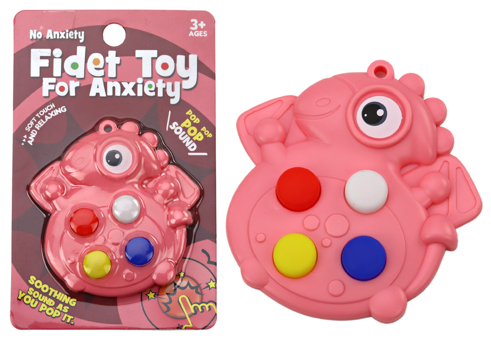 Pop It dinosaurus antistresový senzorický růžový kapesní