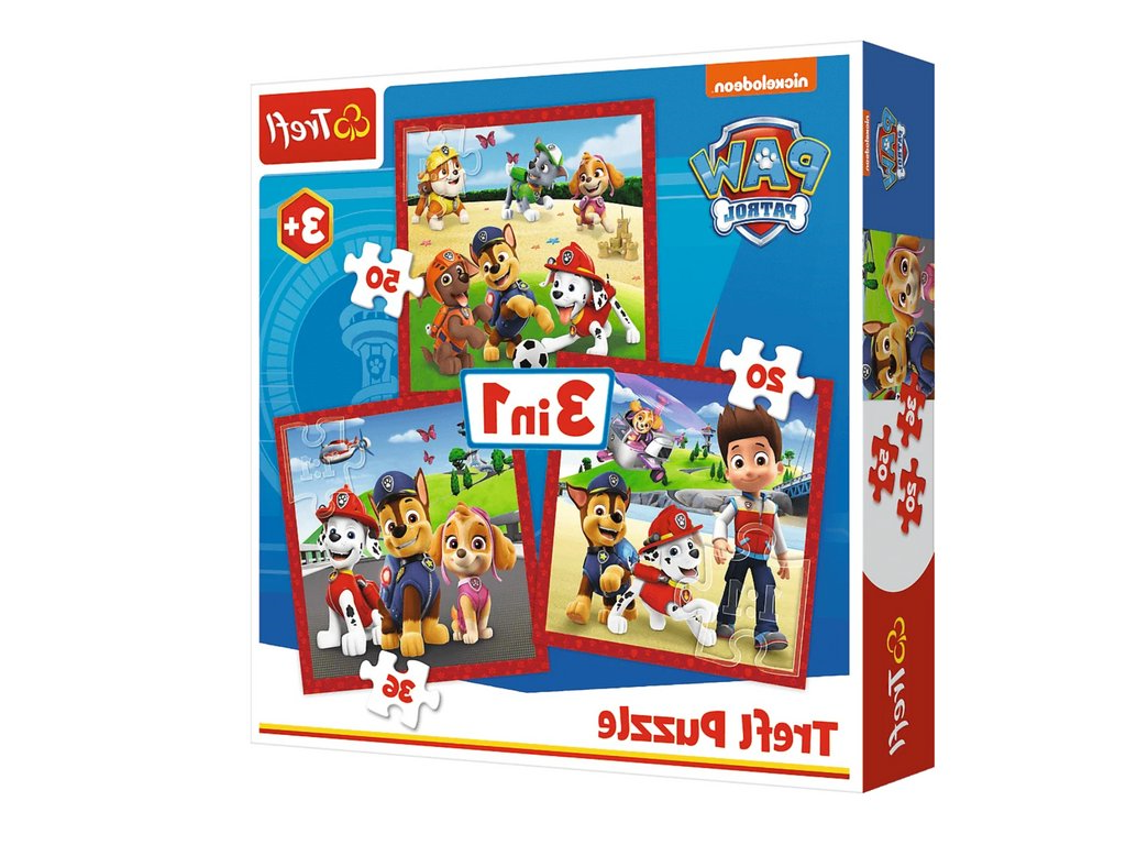 Puzzle 3v1 Veselí psi Tlapková patrola Trefl 34867