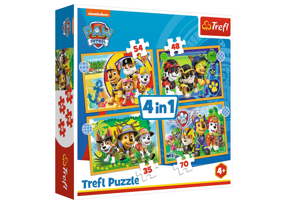 Puzzle 4v1 Prázdninová Tlapková Patrola Trefl 34395 - Obrázek 2